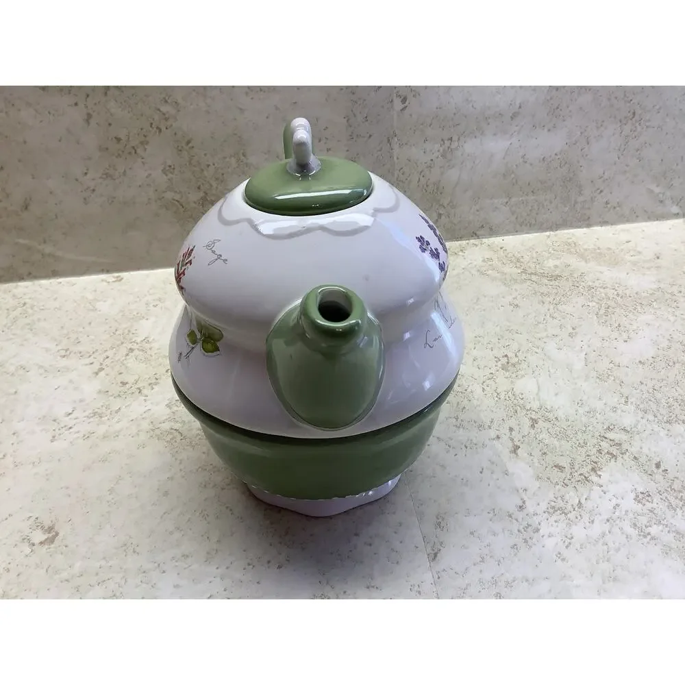 Herb Garden Tea Pot For One - Genuine Sonoma Home Goods - Floral Motif, Lavender